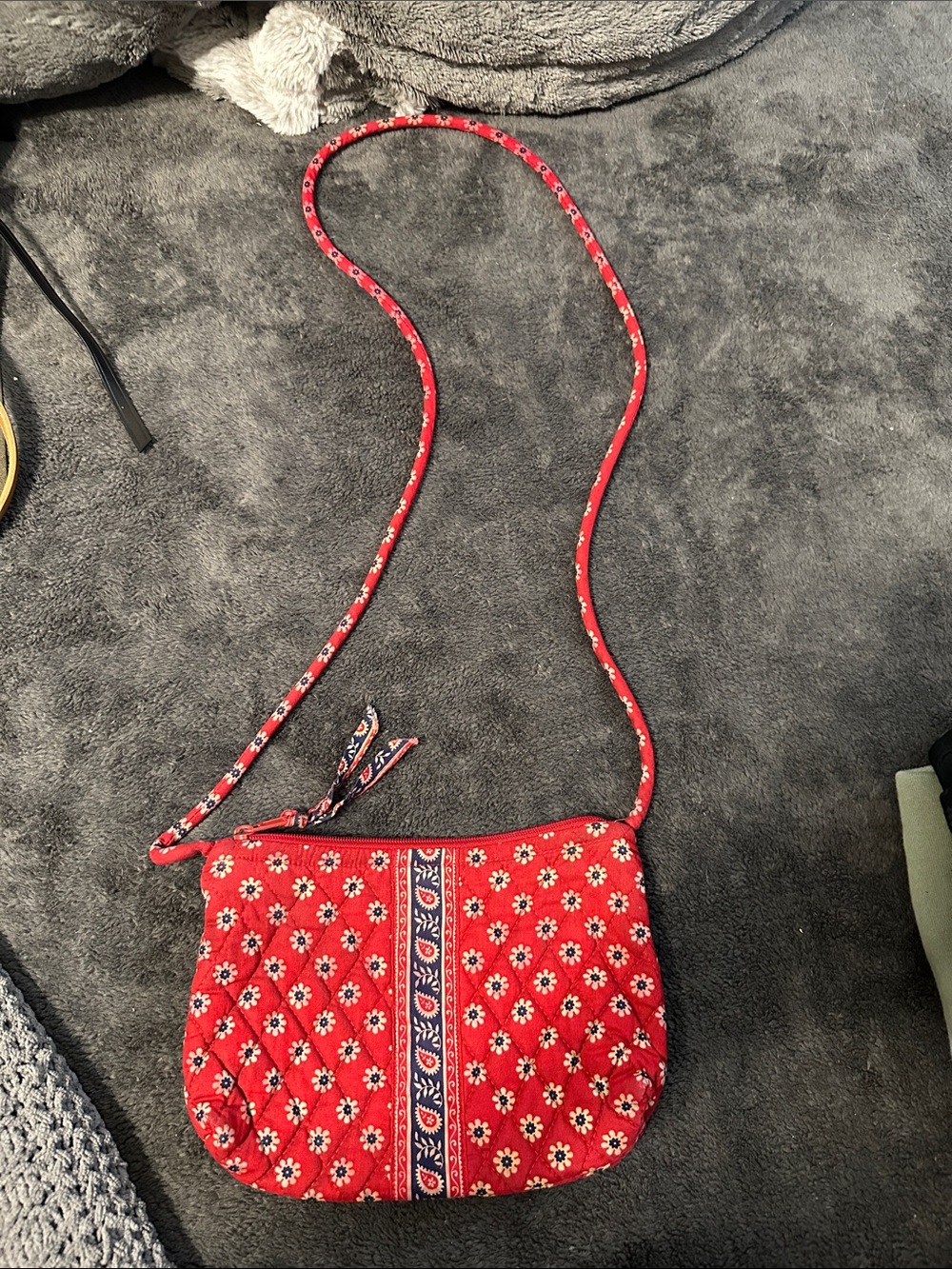 Vera Bradley Red Quilted Floral Crossbody Bag